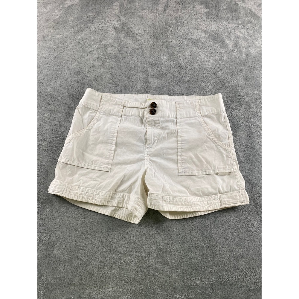 Gianni Bini Womens White Utility Cargo Shorts Size 31 Cotton Blend Mid Rise